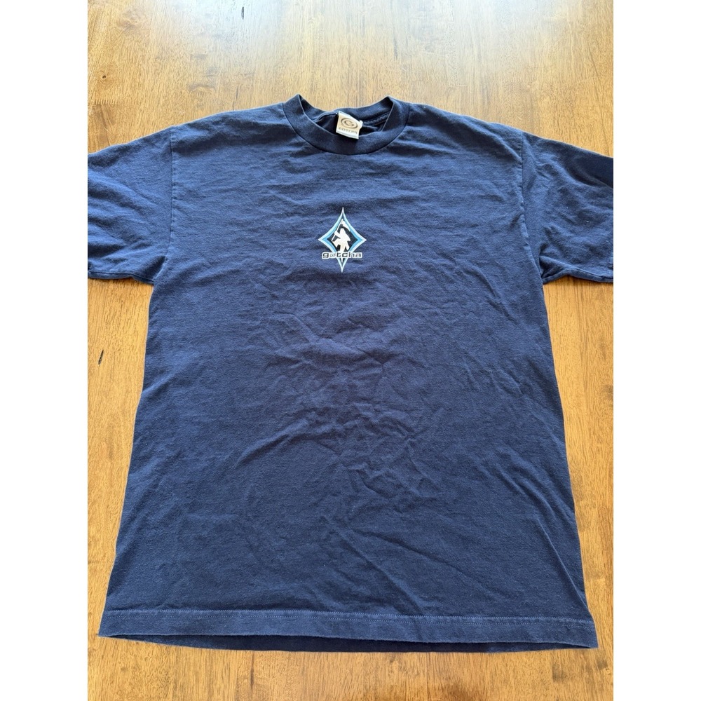Vintage 90S Gotcha Sharkman Diamond Logo Surf T-Shirt Size Large Navy
